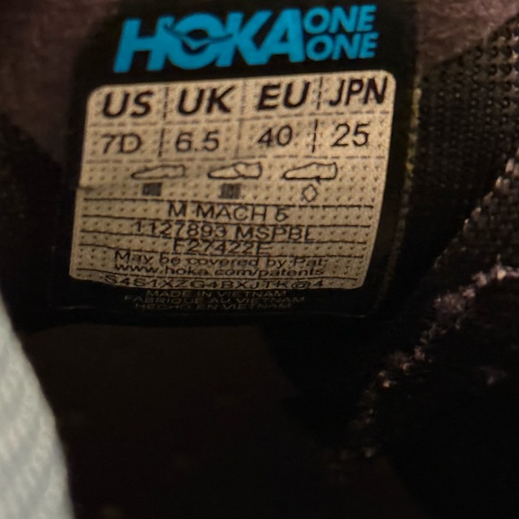 Hoka One One Mach 5 Men’s Mountain Spring Puffin's Bill Blue Orange Size 7D - Picture 10 of 10